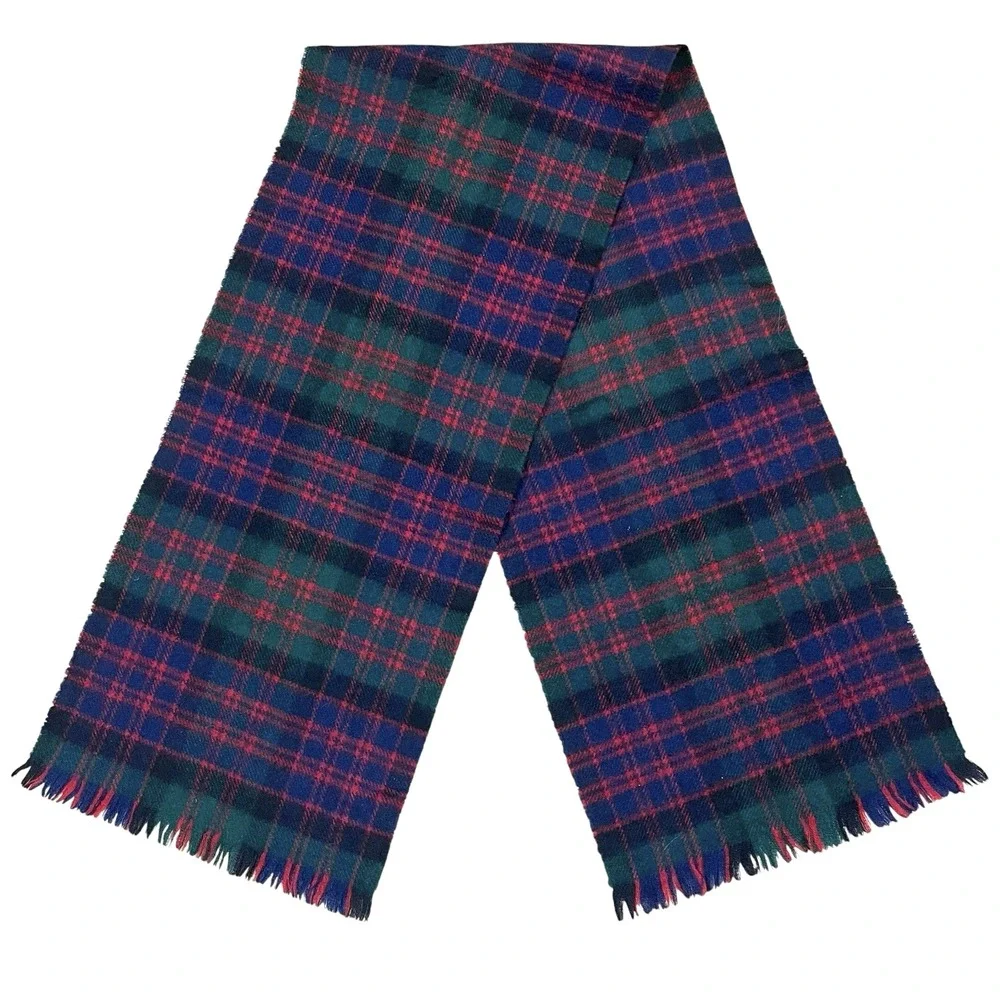 Vintage James Pringle Weavers MacDonald Tartan 100% New Wool Rectangular Scarf